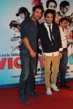John Abraham, Ayushmann Khurrana at the first look at Vicky Donor film in Cinemax on 7th March 2012 (31).JPG